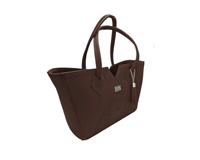 Foto 2 | Bolsa En Piel Vacuno Cincelada Fana Lorena Chocolate