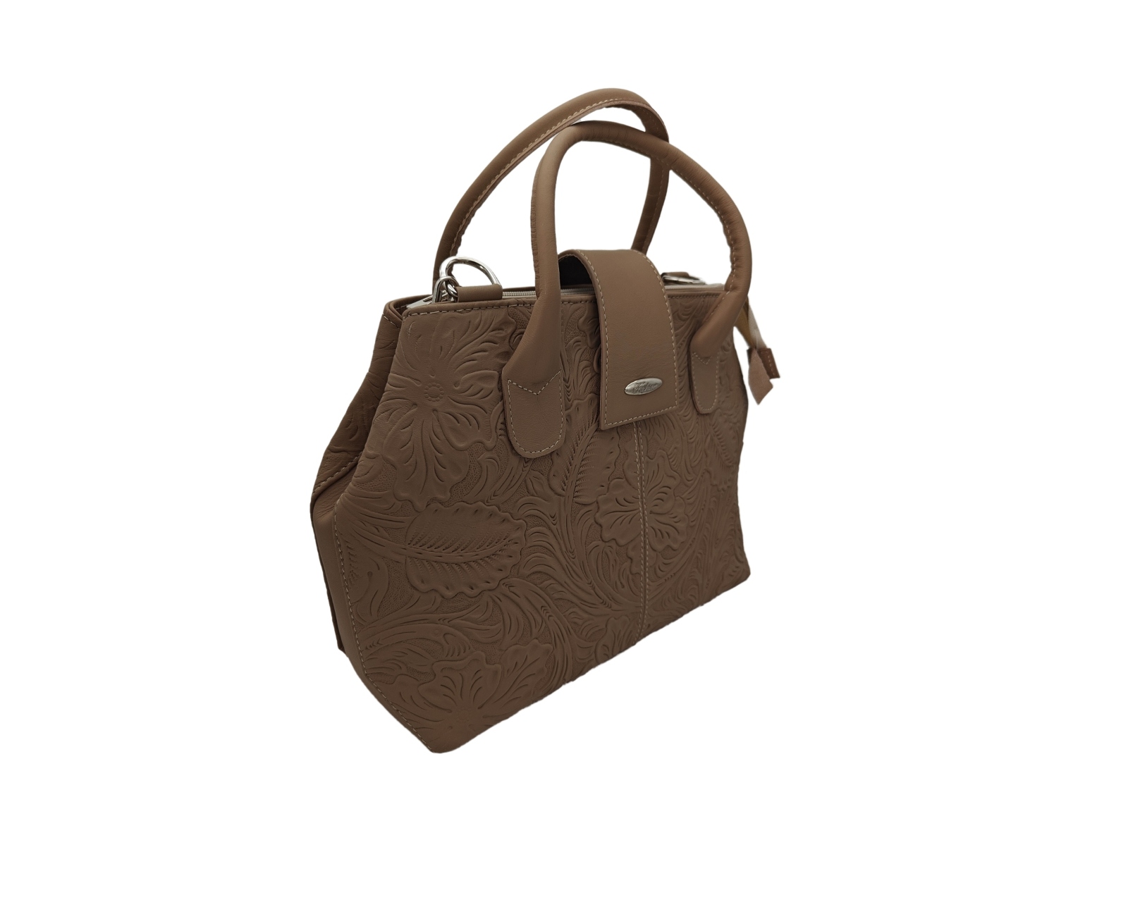 Foto 3 pulgar | Bolsa En Piel Vacuno Cincelada Fana Marbella Avellana