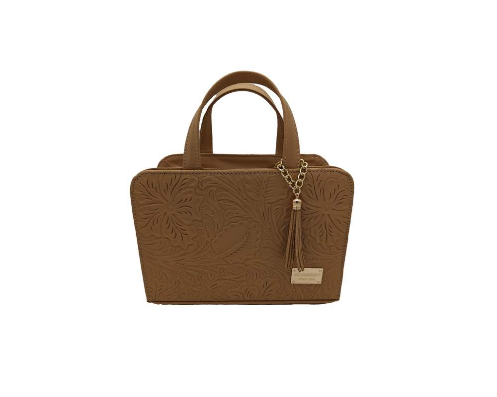 Bolsa En Piel Vacuno Cincelada Fana Patricia Camel