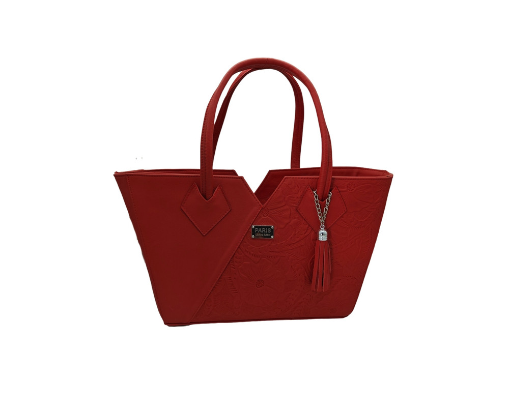 Foto 1 | Bolsa En Piel Vacuno Cincelada Fana Lorena Rojo
