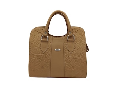 Foto 1 | Bolsa En Piel Vacuno Cincelada Fana Thaliss Camel