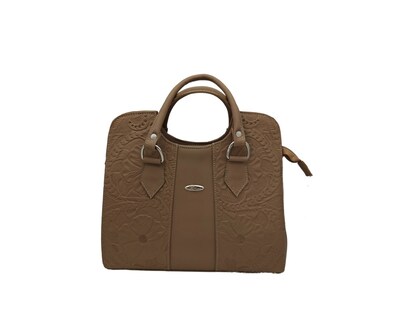Foto 1 | Bolsa En Piel Vacuno Cincelada Fana Thaliss Avellana