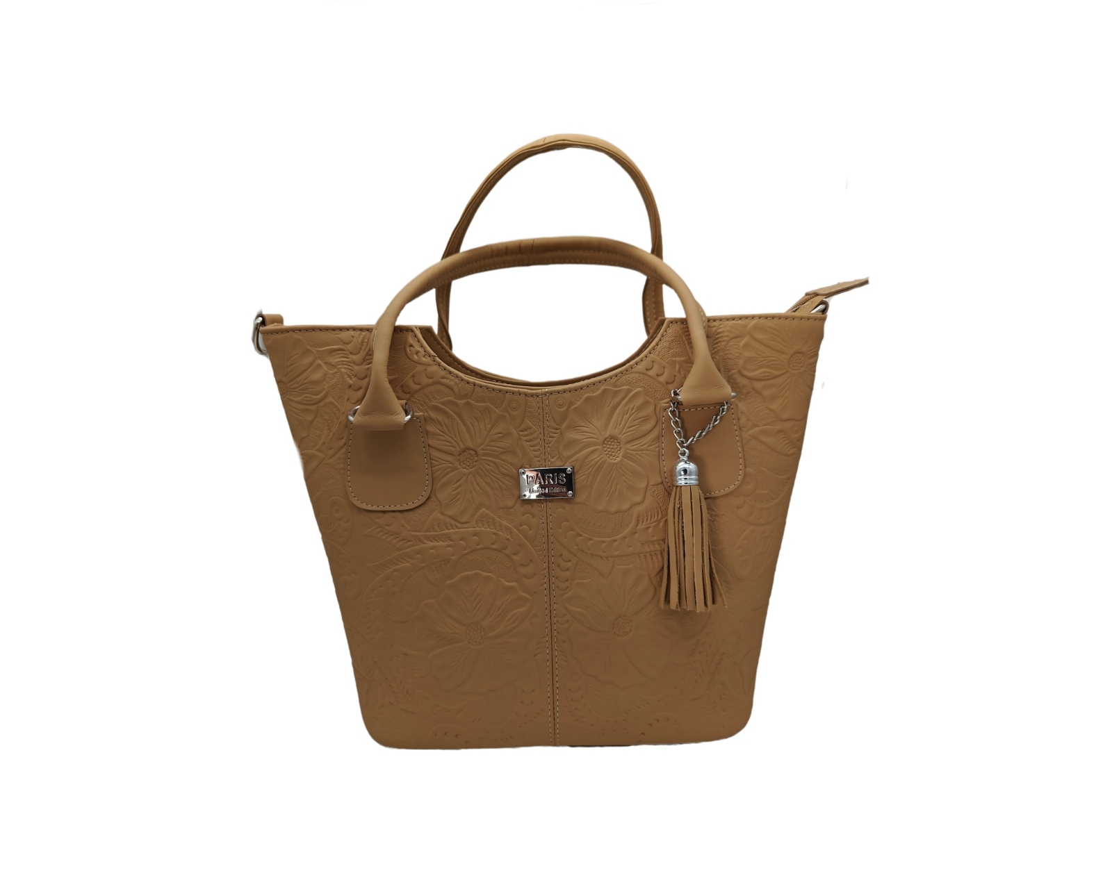 Foto 1 | Bolsa En Piel Vacuno Cincelada Fana Wendy Camel