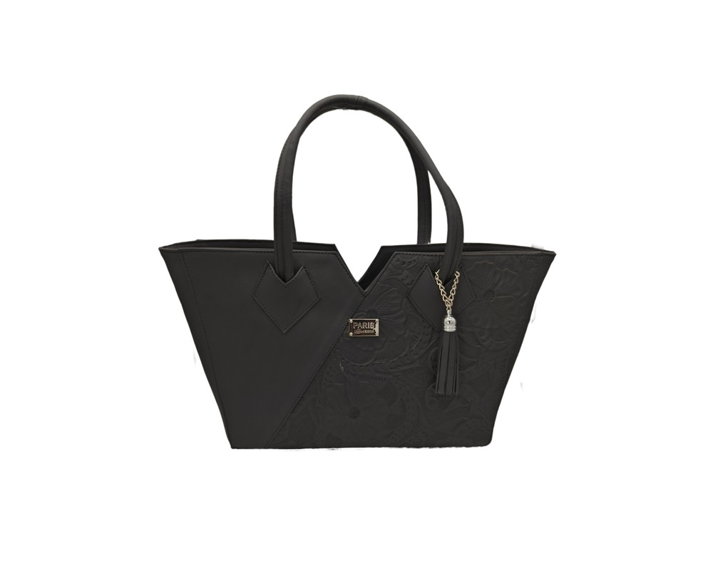 Foto 2 pulgar | Bolsa En Piel Vacuno Cincelada Fana Lorena Negro