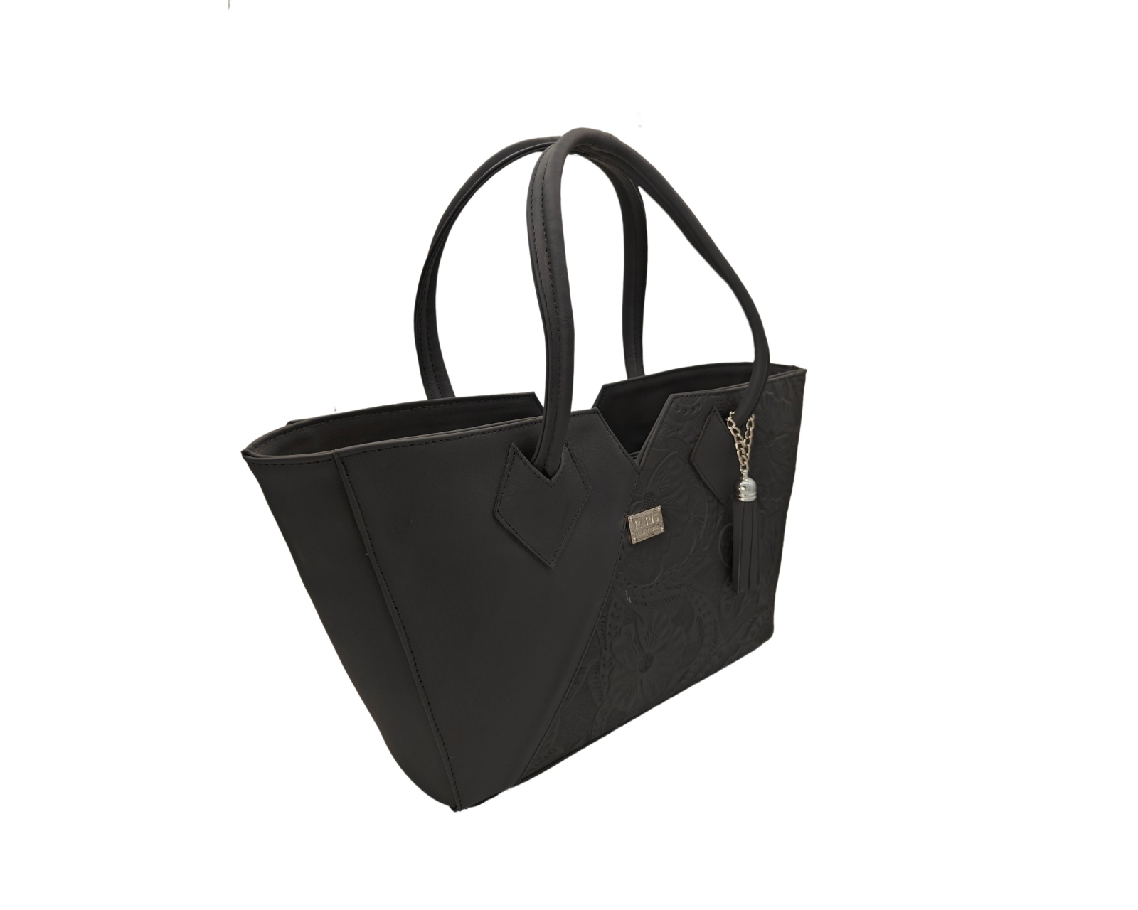 Foto 3 pulgar | Bolsa En Piel Vacuno Cincelada Fana Lorena Negro