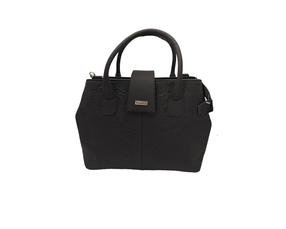 Foto 2 pulgar | Bolsa En Piel Vacuno Cincelada Fana Marbella Negro