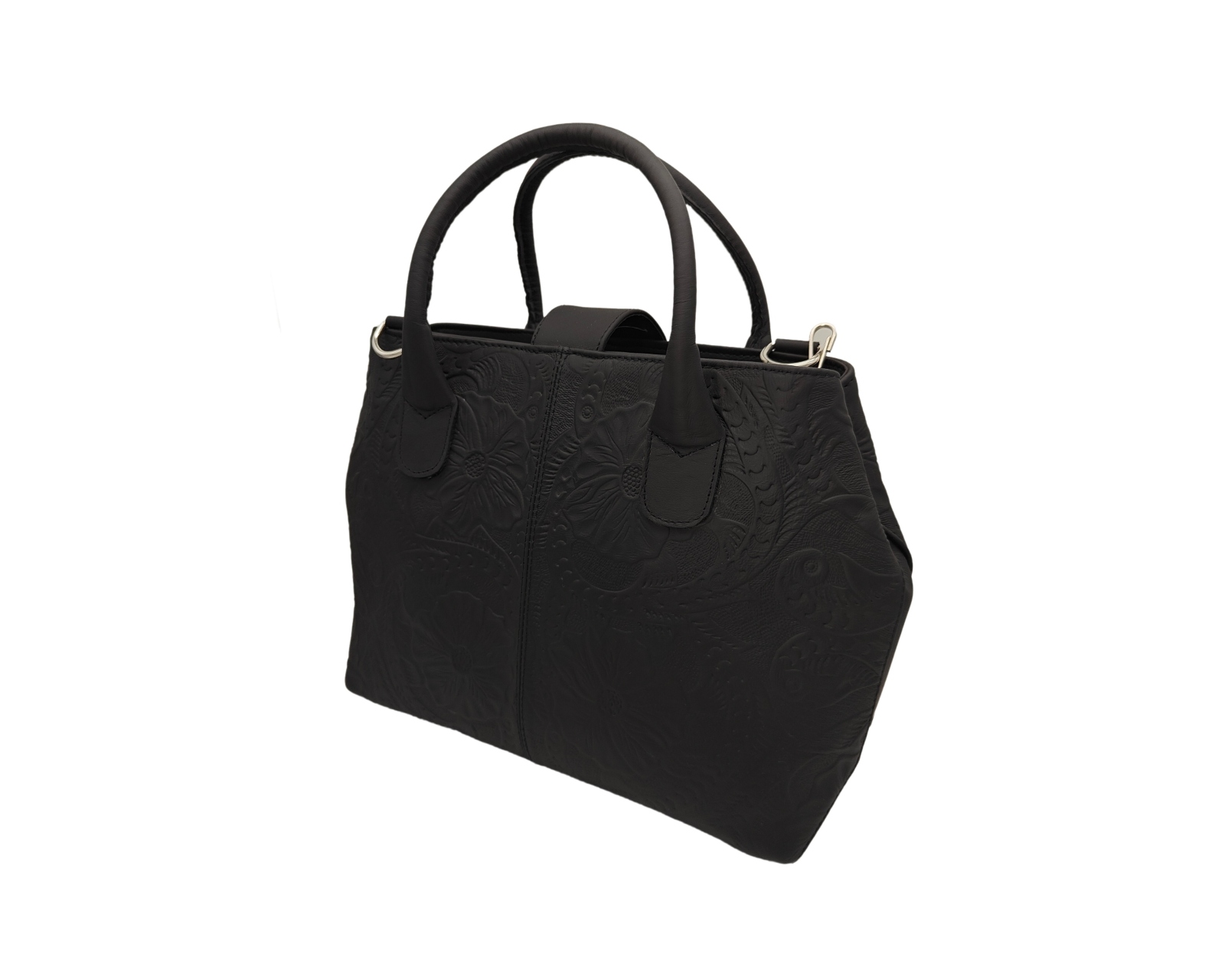 Foto 4 pulgar | Bolsa En Piel Vacuno Cincelada Fana Marbella Negro