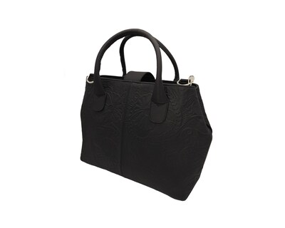 Foto 3 | Bolsa En Piel Vacuno Cincelada Fana Marbella Negro