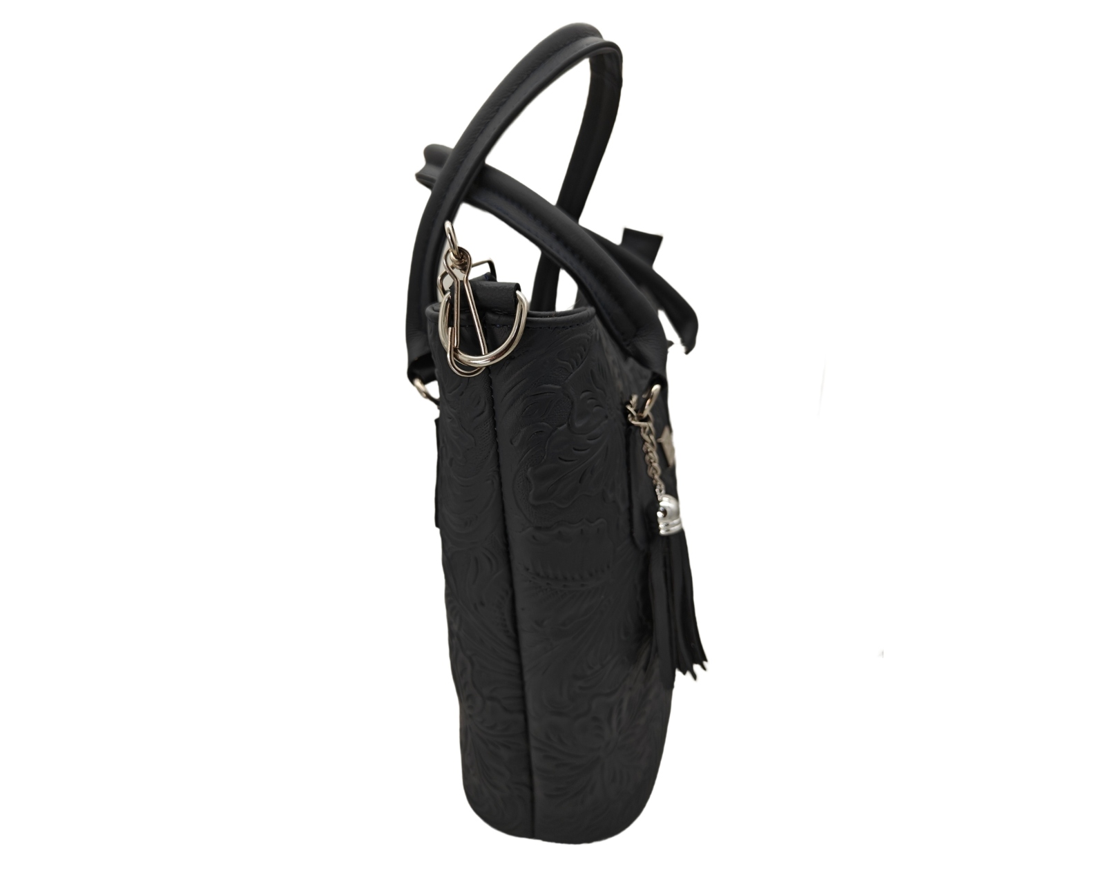 Foto 4 pulgar | Bolsa En Piel Vacuno Cincelada Fana Wendy Negro