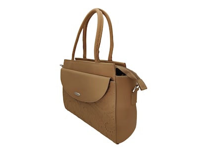 Foto 2 | Bolsa En Piel Vacuno Cincelada Fana Francis Camel