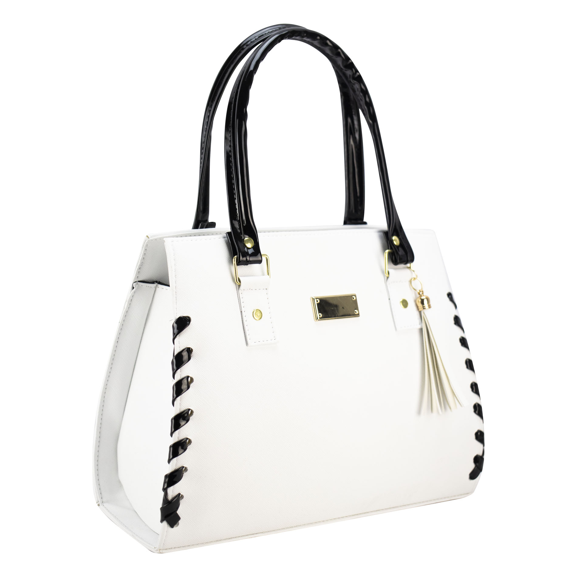 Foto 2 | Bolso Para Dama Blanco Dapra Negro Sintetico Ingird Nueva Imagen