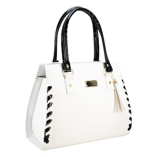 Foto 2 | Bolso Para Dama Blanco Dapra Negro Sintetico Ingird Nueva Imagen
