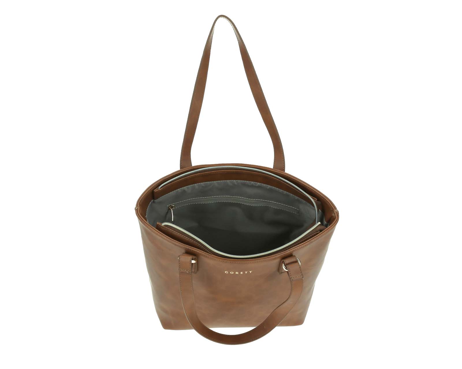 Foto 9 pulgar | Bolso De Dama Tote Gorett Sarina Café Mediano