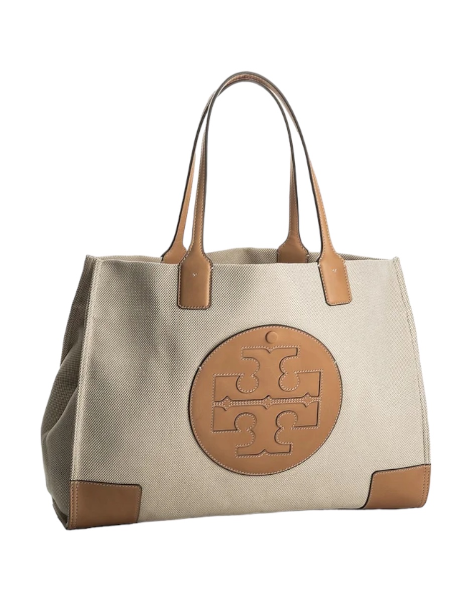 Foto 1 | Bolsa Tory Burch Hand Bag Beige Coleccion Ella Canvas