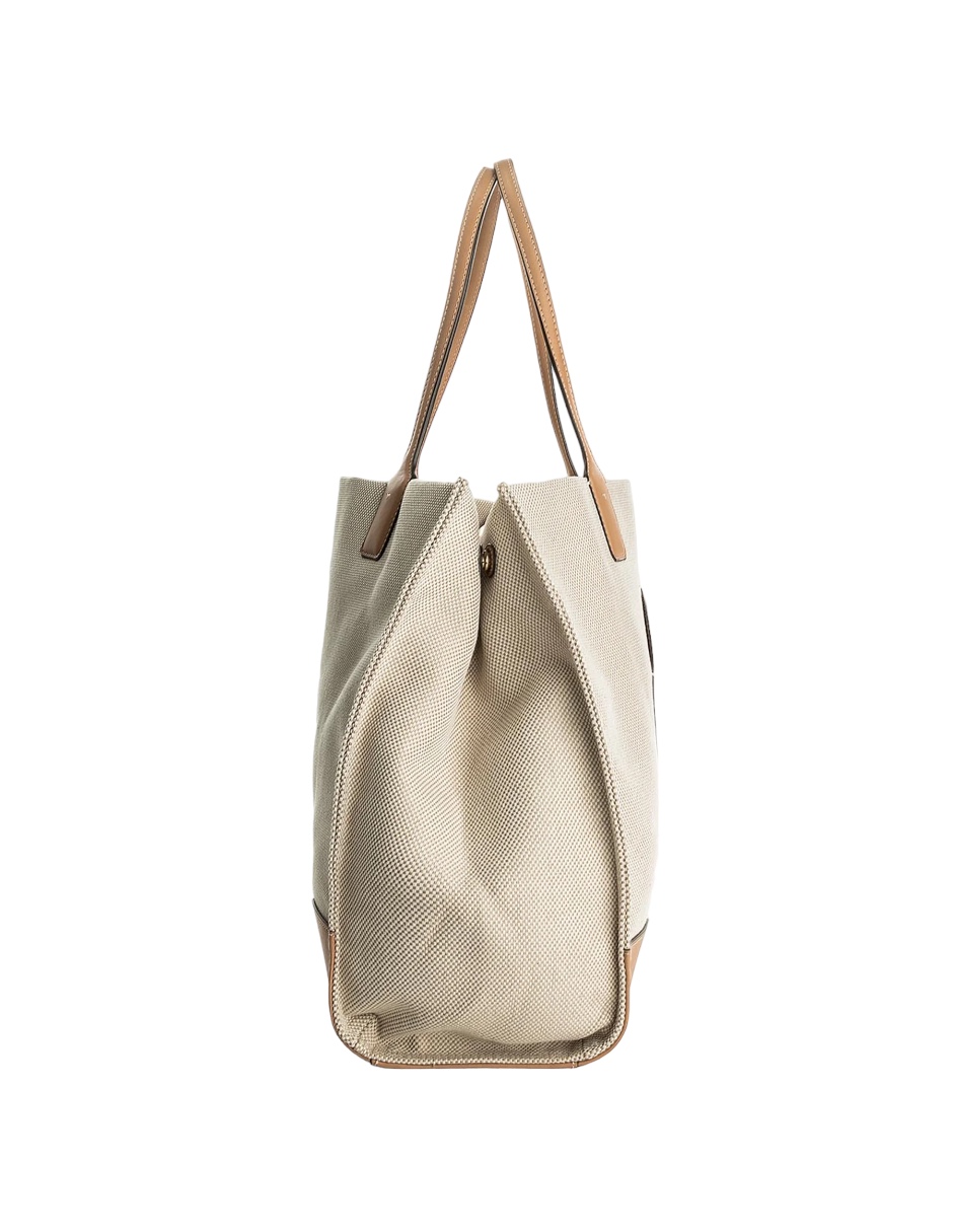Foto 4 pulgar | Bolsa Tory Burch Hand Bag Beige Coleccion Ella Canvas
