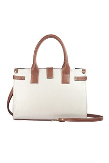 Foto 2 | Bolso Tote A Ángelozano De Piel Con Telar De Zinacantán,modelo Samantha Color Oro Ligth