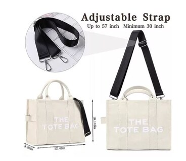 Foto 2 | Bolso Tote de Mano Blanco para Mujer