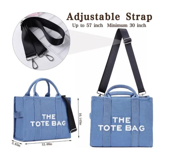 Foto 2 | Bolso Tote de Mano Azul para Mujer