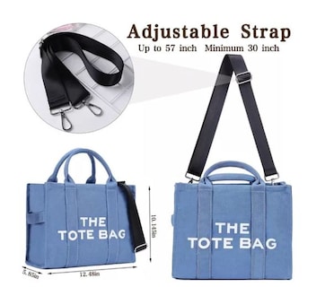 Foto 2 | Bolso Tote de Mano Azul para Mujer