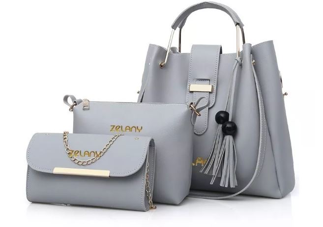 Set Bolsas Bandoleras Wünd Grises 3 Piezas