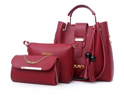 Foto 1 | Bolsas Bandoleras Wünd Rojas 3 Piezas para Mujer