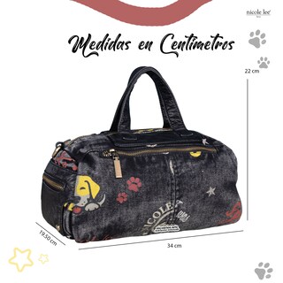 Foto 4 | Bolsa de Mano Nicole Lee de Mezclilla Tipo Grafiti Negra