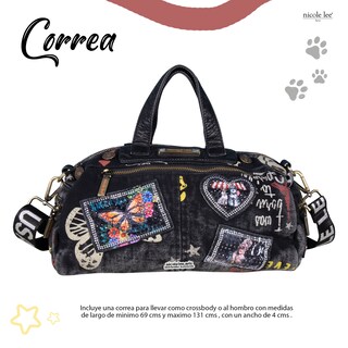 Foto 5 | Bolsa de Mano Nicole Lee de Mezclilla Tipo Grafiti Negra