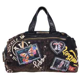 Foto 1 | Bolsa de Mano Nicole Lee de Mezclilla Tipo Grafiti Café