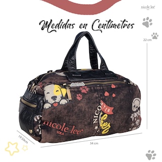 Foto 4 | Bolsa de Mano Nicole Lee de Mezclilla Tipo Grafiti Café