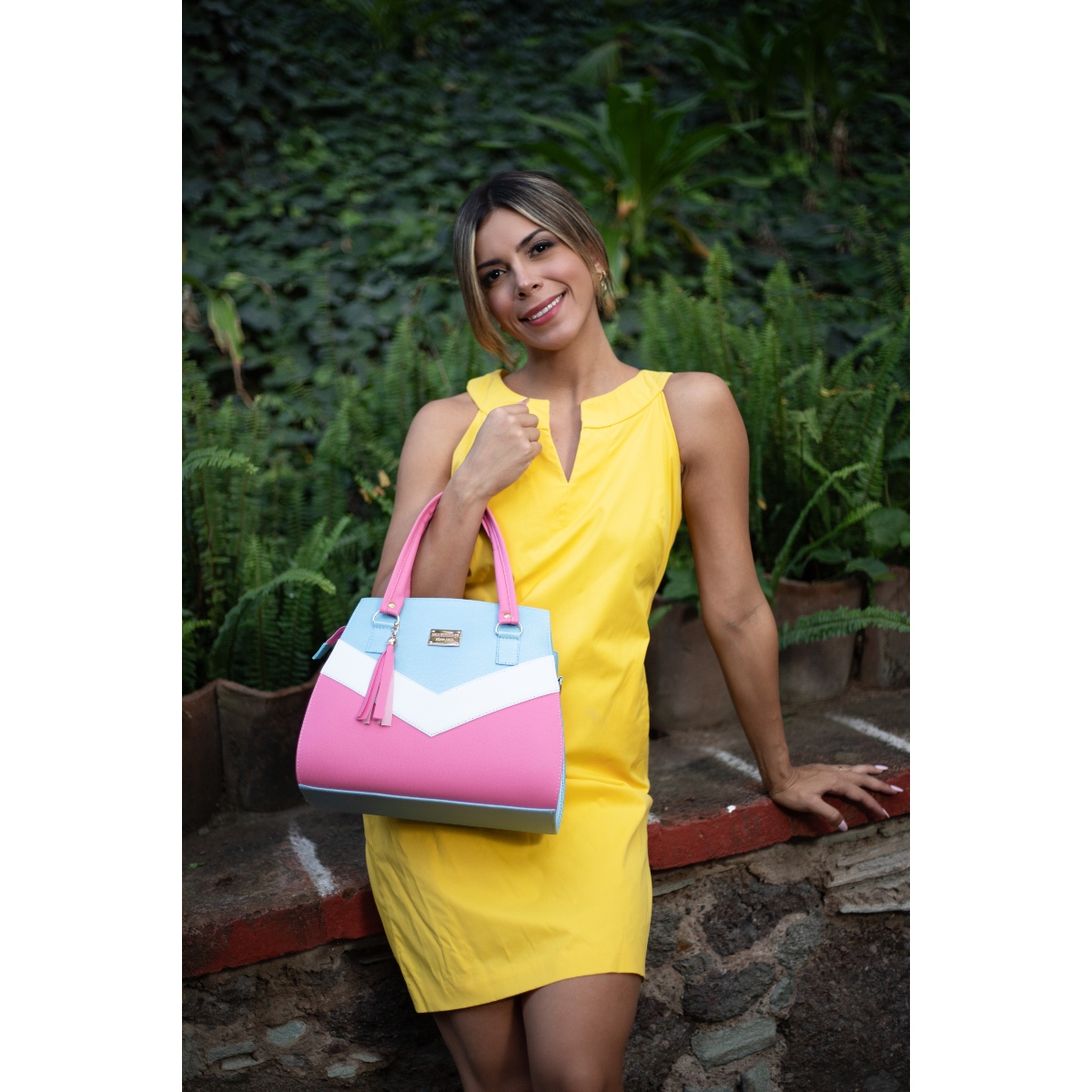Foto 4 | Bolsa Fana Nadia Color Rosa / Azul Premium
