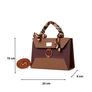 Foto 3 | Bolsa Fana Minerva Color Vino/camel Moderna