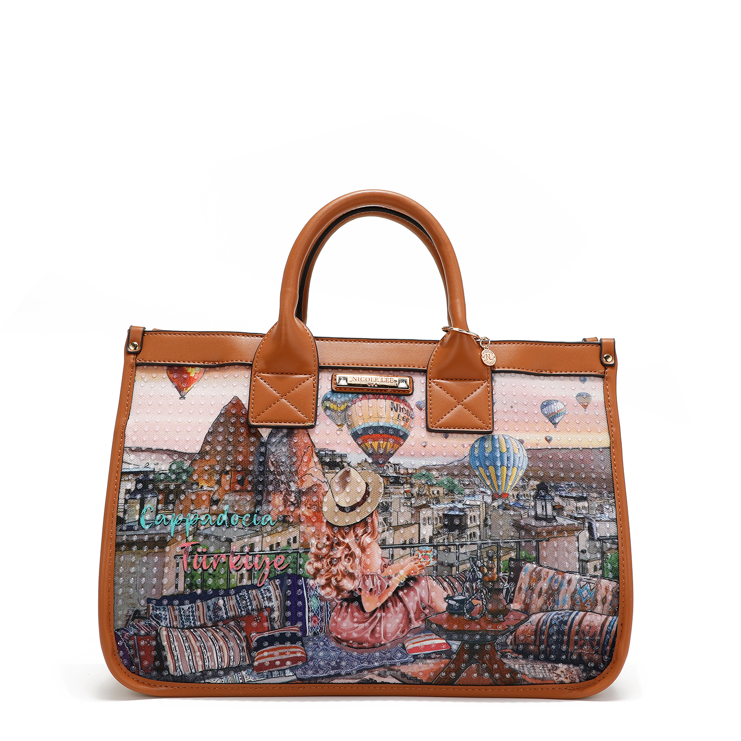 Bolsa Cuadrada Nicole Lee de Tela con Textura Lady In Black
