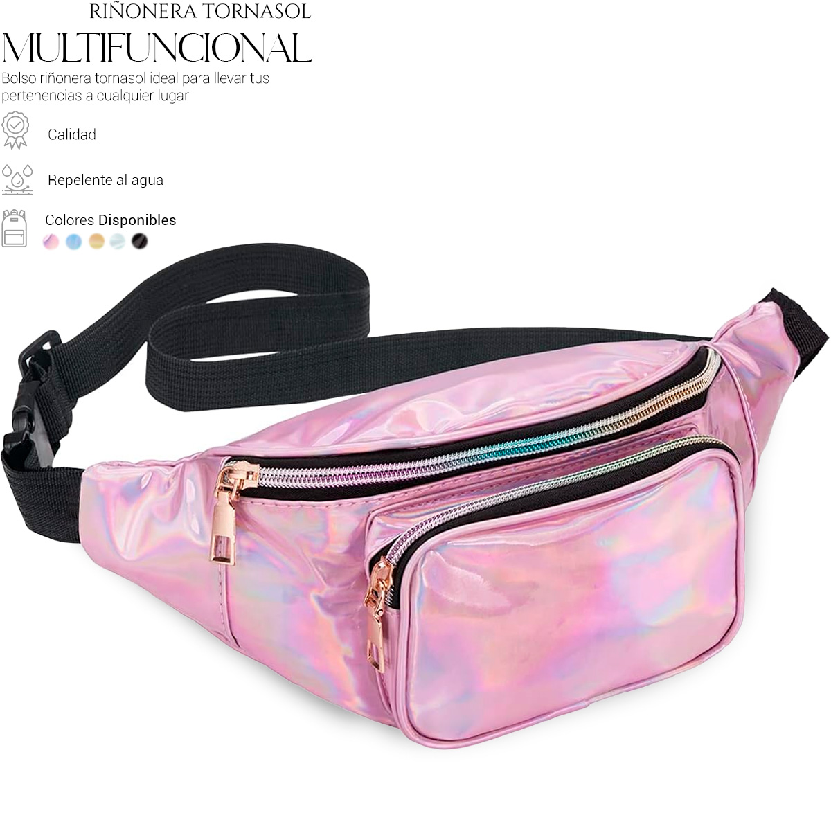 Foto 3 pulgar | Bolsa Cangurera Casual Para Mujer Ligera Multifuncional Rosa