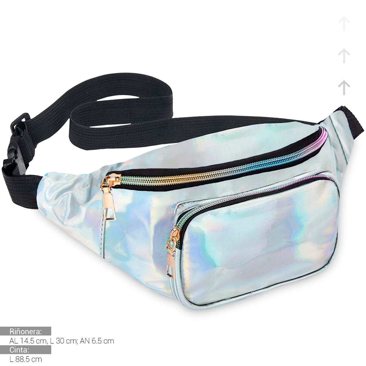 Foto 4 pulgar | Bolsa Cangurera Casual Para Mujer Ligera Multifuncional Plateado
