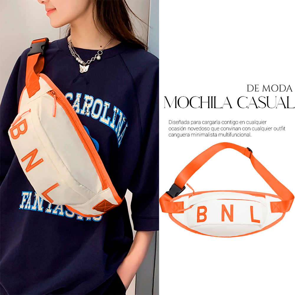 Foto 4 | Bolso Riñonera De Moda Multifuncional Casual Cangurera Naranja
