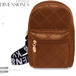 Foto 4 | Bolso Bandolera Para Mujer Impermeable Vini Piel Marron