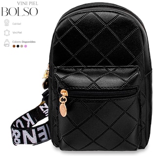 Foto 2 | Bolso Bandolera Para Mujer Impermeable Vini Piel Negro