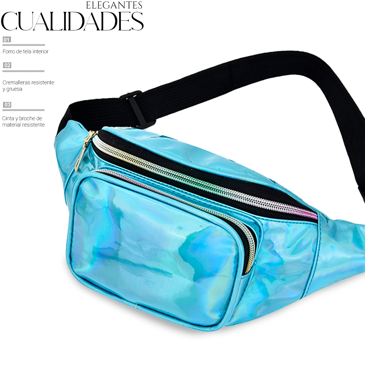 Foto 4 pulgar | Bolsa Cangurera Casual Para Mujer Ligera Multifuncional Azul