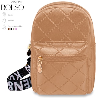 Foto 2 | Bolso Bandolera Para Mujer Impermeable Vini Piel Marron Claro