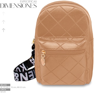 Foto 4 | Bolso Bandolera Para Mujer Impermeable Vini Piel Marron Claro