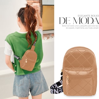 Foto 5 | Bolso Bandolera Para Mujer Impermeable Vini Piel Marron Claro