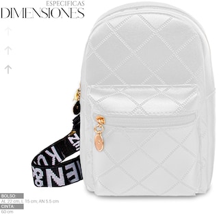 Foto 4 | Bolso Bandolera Para Mujer Impermeable Vini Piel Blanco