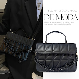 Foto 5 | Bolsa de Hombro Shendy Vendy con Cadena Negra para Mujer