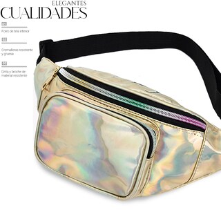 Foto 3 | Bolsa Cangurera Casual Para Mujer Ligera Multifuncional Dorado