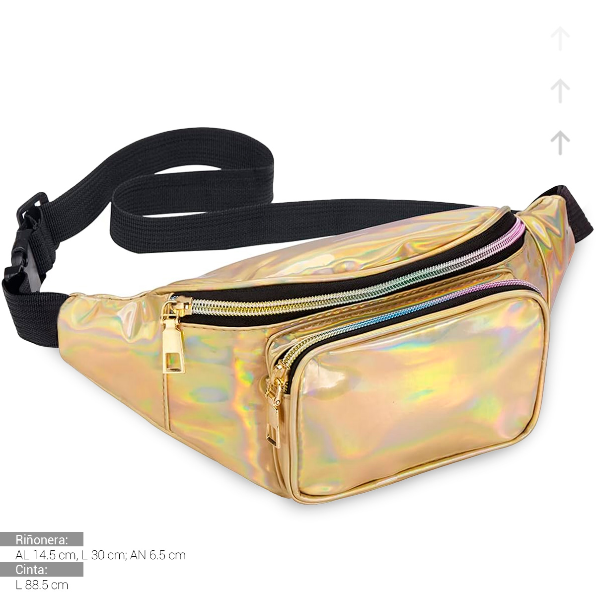 Foto 5 pulgar | Bolsa Cangurera Casual Para Mujer Ligera Multifuncional Dorado
