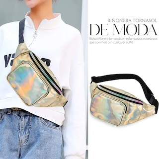 Foto 5 | Bolsa Cangurera Casual Para Mujer Ligera Multifuncional Dorado