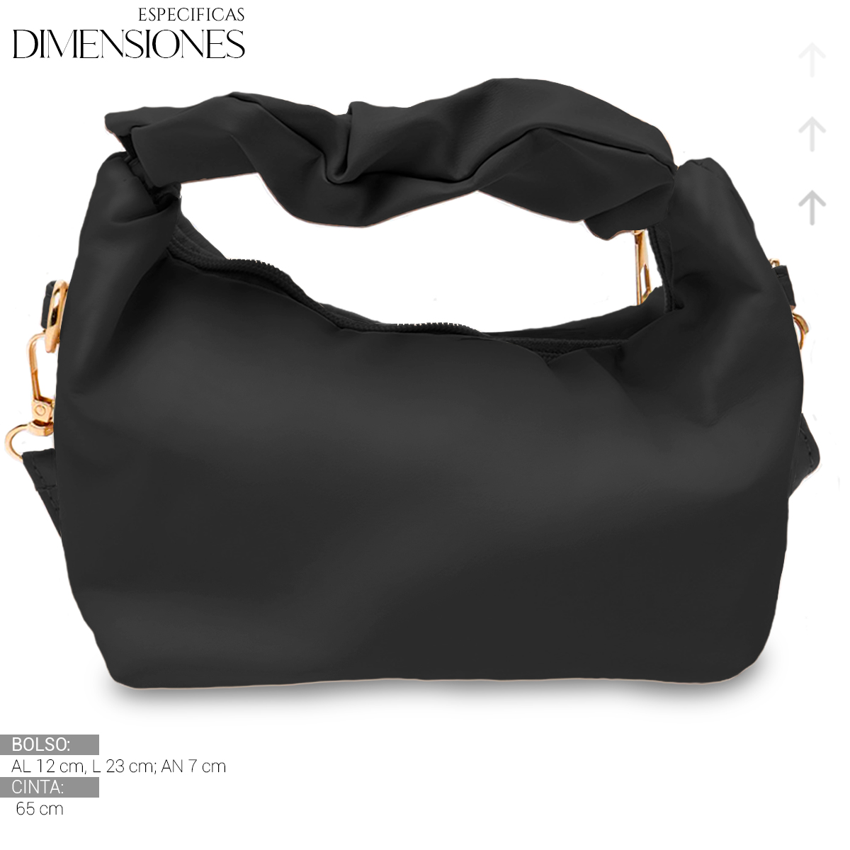 Foto 4 pulgar | Bolso de Mano Tipo Piel Elegante Casual Negro para Mujer