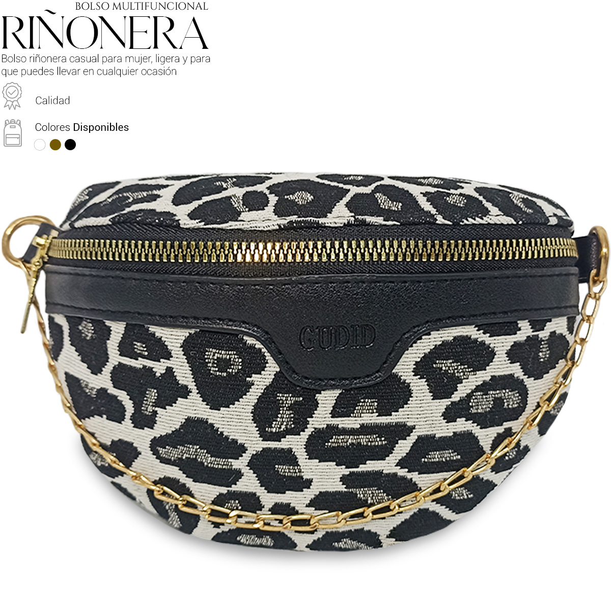 Foto 3 pulgar | Bolso Bandolera Shendy Vendy Leopardo con Cadena de Metal para Mujer