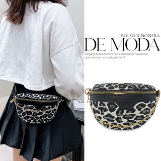 Foto 5 | Bolso Bandolera Shendy Vendy Leopardo con Cadena de Metal para Mujer