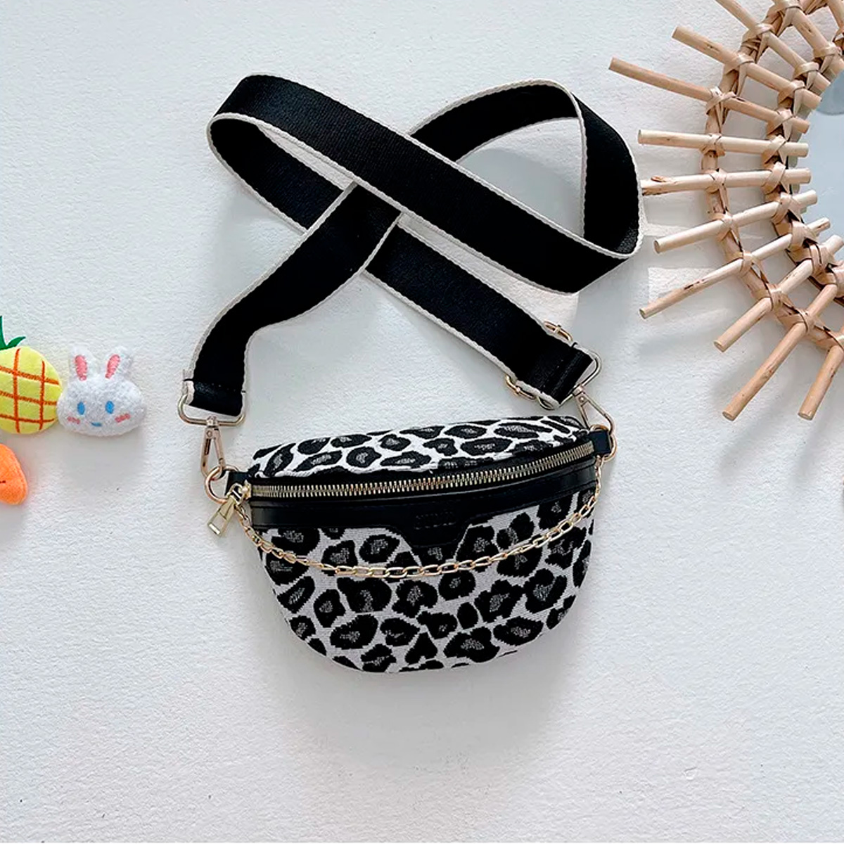 Foto 7 pulgar | Bolso Bandolera Shendy Vendy Leopardo con Cadena de Metal para Mujer